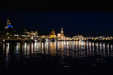 Dresden, Germany - May 02, 2024 - A walking tour of Dresden and a tour of the city, and a view of Dresden from the Elbe River