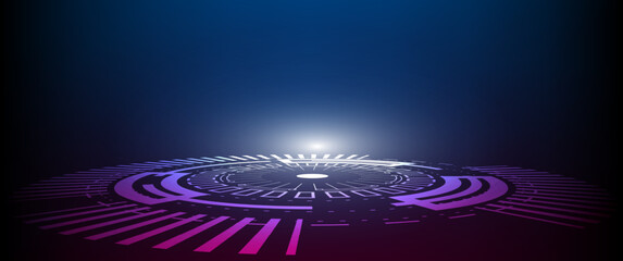 Abstract technology background Hi-tech communication concept futuristic digital innovation background vector illustration, Bright circle and shine the light within.	