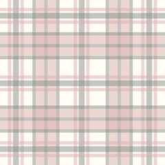 tartan pattern in soft beige, white, and light pink. Perfect for fabric, fashion, wallpaper, and digital backgrounds. Classic checkered design for timeless style and versatile design projects.