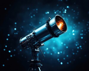 Futuristic deep space telescope built by a private agency, capturing stunning exoplanet imagery