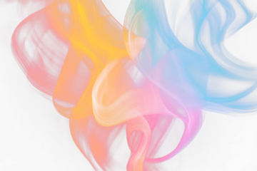 Colorful smoke swirls on Transparent  background.