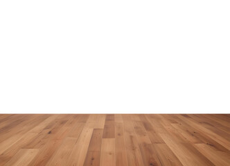 PNG of wooden table, wooden floor. good for key up. transparent table. isolated table. Minimalist style. front shot. 