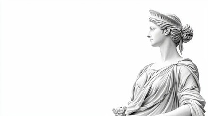 Naklejka premium Elegant statue representing grace and wisdom in classical style.