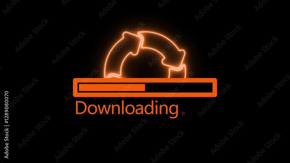 Poster dynamic download bar modern user interface element, seamless download progress sleek bar design anim