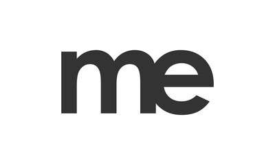 ME creative geometric initial based modern and minimal logo. Letter m e trendy fonts.