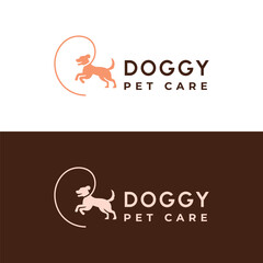 creative pet care dog logo design vector illustration