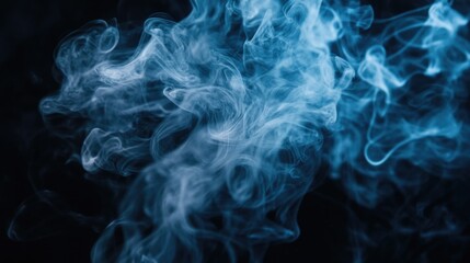 A close-up view of thick smoke filling the air, set against a dark background