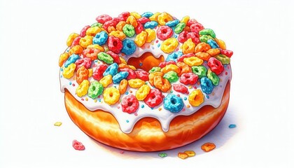 Colorful sprinkled donut delight bakery food photography bright kitchen close-up dessert treat