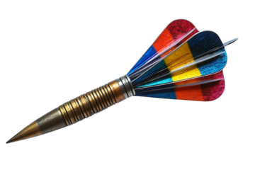 Colorful darts on a transparent background that represent accuracy and precision. high resolution PNG file