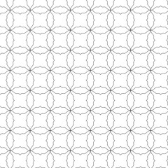 Fototapeta premium A seamless white floral pattern featuring thin symmetrical lines forming interconnected circular shapes.