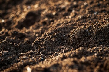 A close-up view of a dirt field with visible texture and small rocks