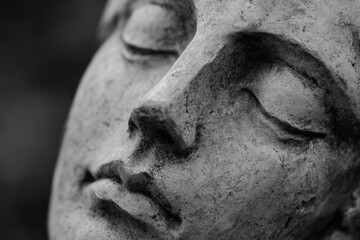 Obraz premium A close-up shot of a statue featuring a woman's face