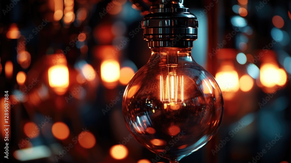 Poster a close-up view of multiple light bulbs, ideal for use as a decorative element or highlighting small