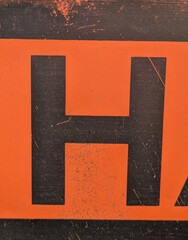 Written Wording in Distressed State Typography Found Ransom Letter H