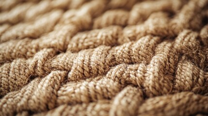 Cozy knitted blanket, soft and warm texture, close-up shot