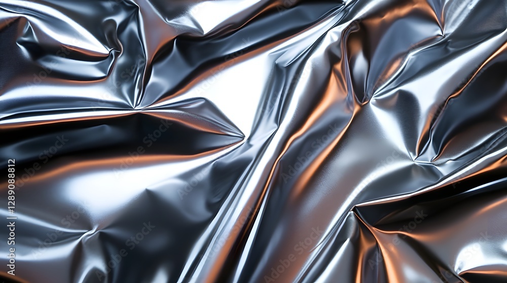 Poster captivating metallic curves and folds abstract futuristic digital artwork with intricate patterns re