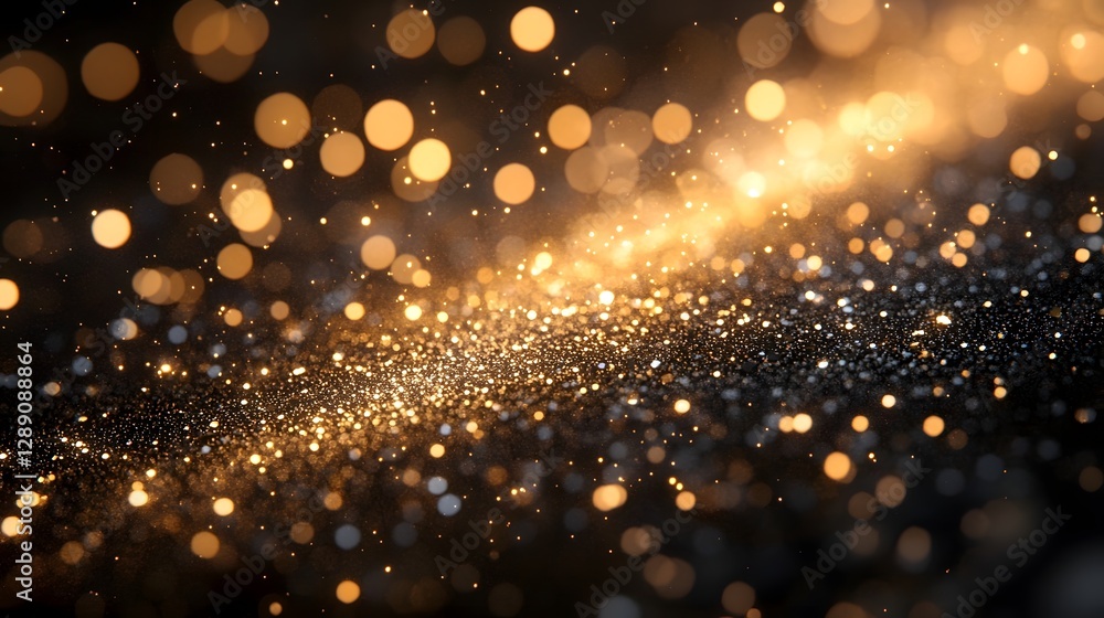 Poster vibrant golden sparkling lights with a glittering shimmering shiny effect creating a glowing luminou