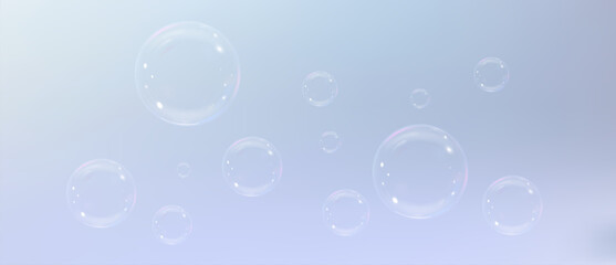 Rainbow Reflections: Realistic Soap Bubbles Collection.