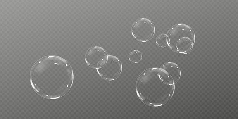 Rainbow Reflections: Realistic Soap Bubbles Collection.