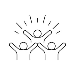 Group Happy people icon. Simple solid style. Group Happy people Vector Icon in line style design. Group Happy people Symbol. Vector illustration.