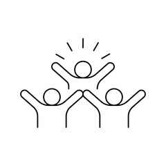 Group Happy people icon. Simple solid style. Group Happy people Vector Icon in line style design. Group Happy people Symbol. Vector illustration.