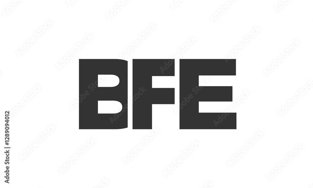 Poster bfe logo design template with strong and modern bold text. initial based vector logotype featuring s
