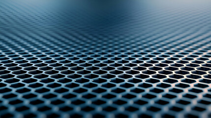 Dark Blue Metal Hexagon Grid Texture Background