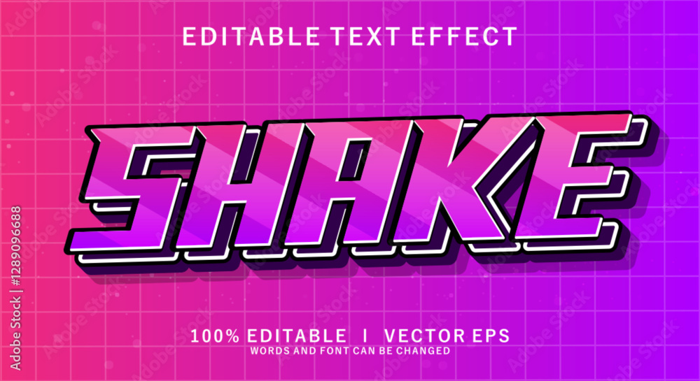 Aufkleber shake vector text effect with modern style design