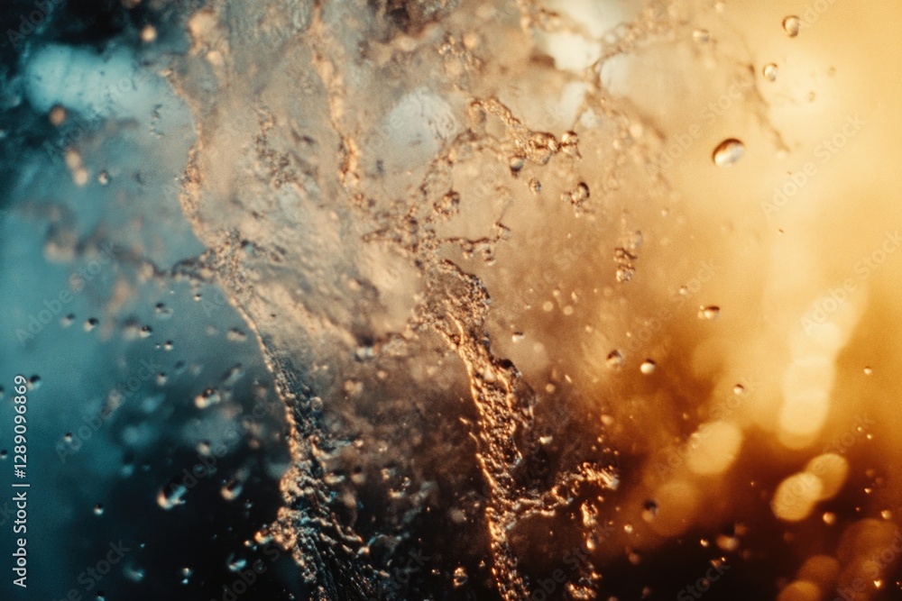 Aufkleber a close-up view of a window with water droplets on it