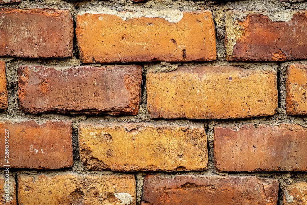 Poster a close-up view of a brick wall with a small hole in it, suitable for use in architectural or constr