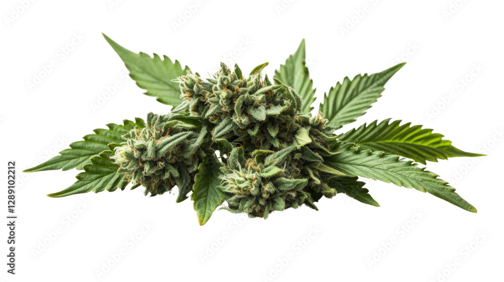 Poster cannabis buds arranged on a black background showcasing their texture and color detail isolated on t