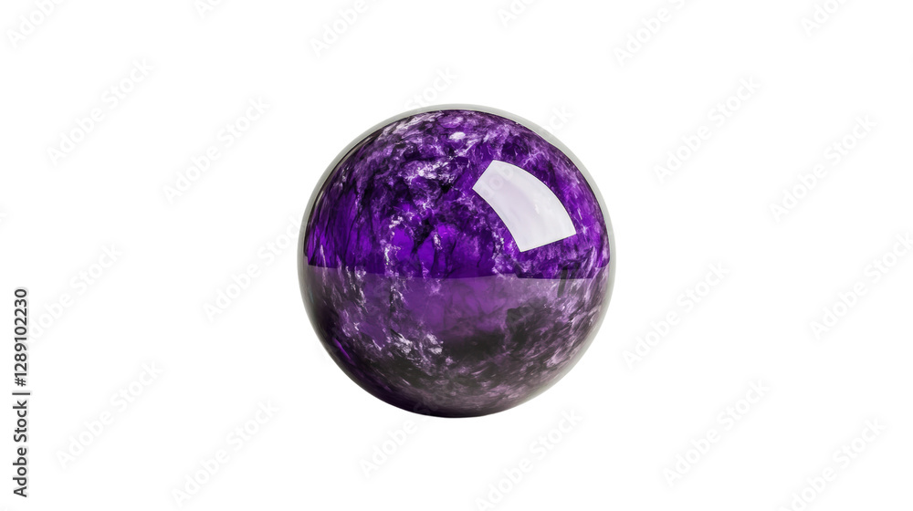 Poster purple ball with white tip on black background isolated image for sports and design use isolated on 