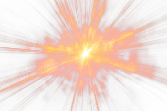 Fiery orange light burst explosion radiating outwards.