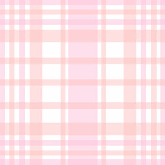 Soft pink and white tartan pattern with a delicate, feminine touch. Ideal for fashion, stationery, fabric design, and baby-themed projects. A charming, seamless pattern for versatile designs.