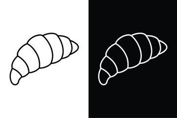 Croissant  icon vector on White Background ,Vector Art Illustration on white background.