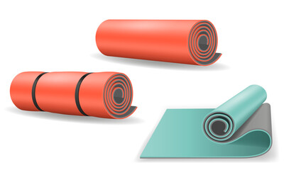 mat sports equipment for fitness stock cartoon vector illustration isolated on white background