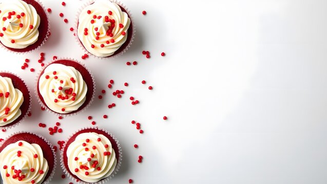 Red Velvet Cupcakes with Cream Cheese Frosting and Sprinkles