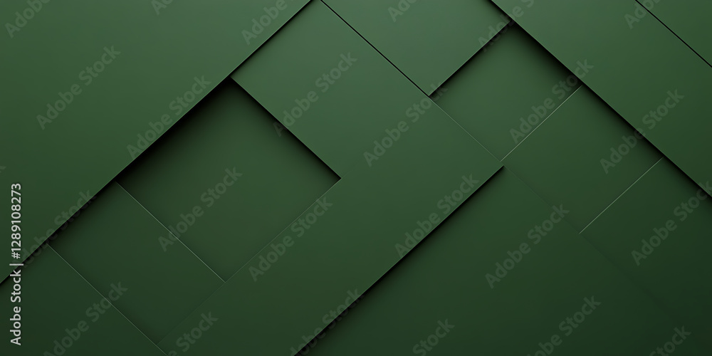 Poster geometric abstraction: olive green plane arrangement. asymmetrical layout with sharp angles and subt