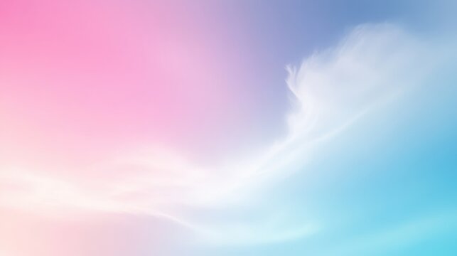 A serene gradient of soft pink and blue hues creates a calming atmosphere.