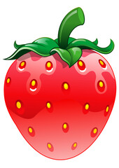 Strawberry. Red sweet berry. Hand drawn, isolated on white background. Vector illustration