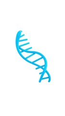 3D Blue DNA helix icon in a stylized form, symbolizing genetics, biotechnology, and molecular science with a modern, minimalist design. Perfect Any Project.