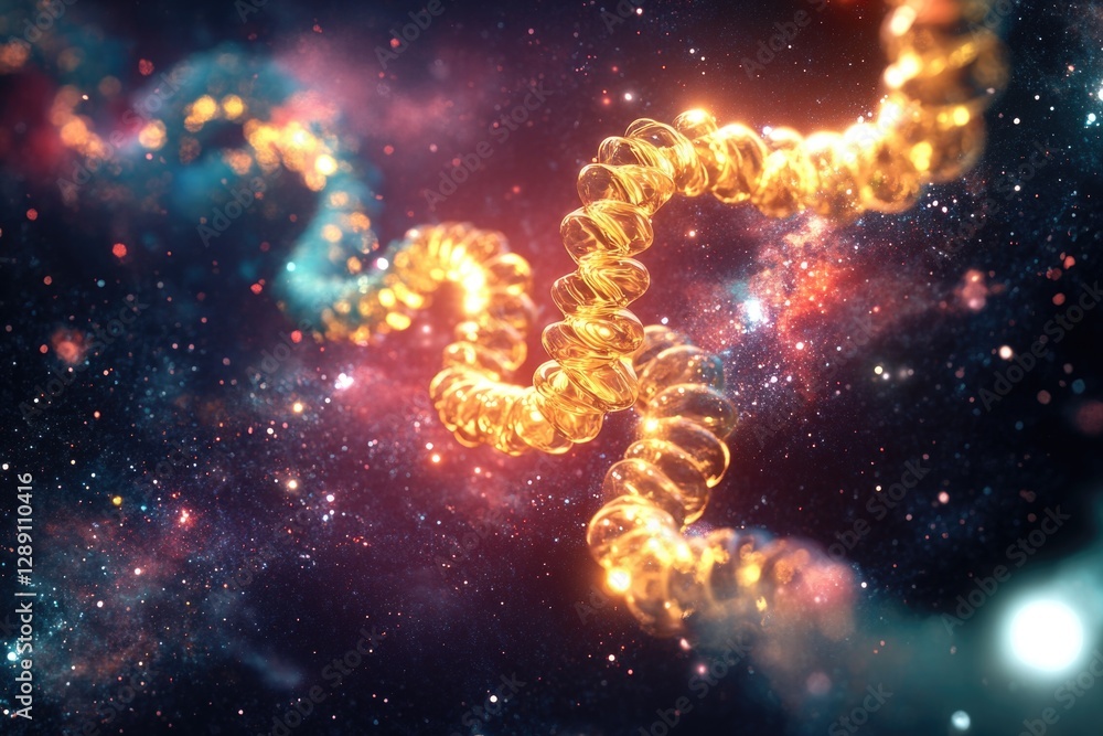 Poster a close-up view of a spiral-shaped object floating in space