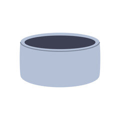 Wide round gray pot for houseplants. Perfect for creating minimalist and modern plant designs.