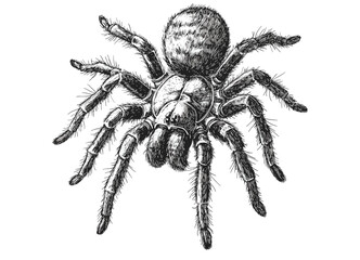 Rodent vector, black sketch effect, vintage hand-drawn tarantula, wildlife illustration, aquatic animal, print design, antique style, white background