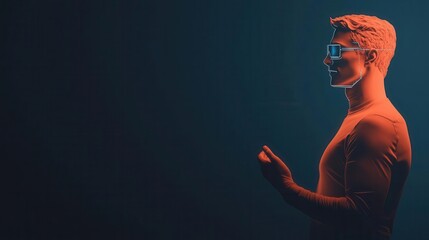 Personal cybersecurity assistant hologram advising a user on data protection best practices