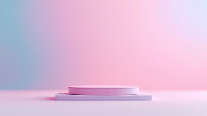 Luxury Product Showcase Vibrant Neon Soft Pastel Gradient Background in Pink and Blue Tones with Smooth Blur Effect
