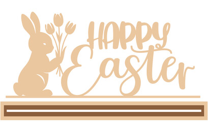 Obraz premium Easter Stand Decor Laser Cut Template for Cutting machine. Easter wooden home decor template.