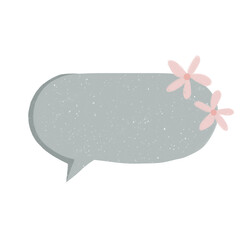 Blue speech bubble with flower ornament 2