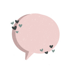 Pink speech bubble with cute love ornament 1