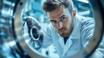 Engineering precision industrial close-up in manufacturing facility